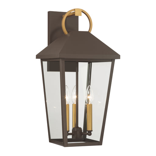 Bayra Three Light Outdoor Wall Lantern Painted Legacy Brass