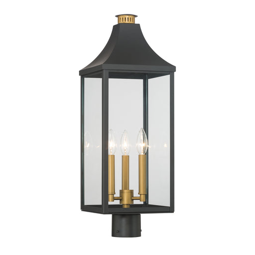 Hurstborne Three Light Outdoor Post Lantern Dark Matte Black