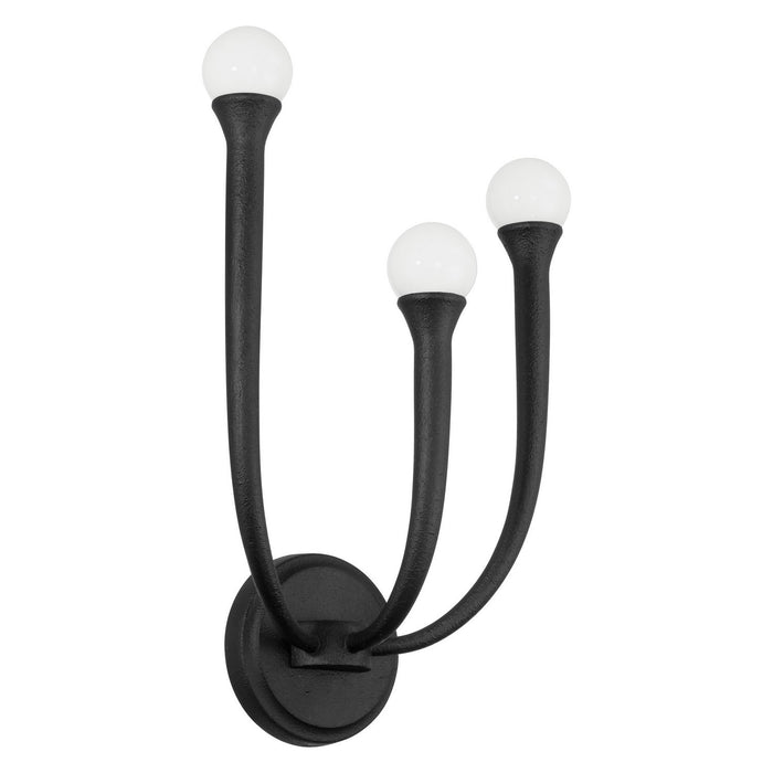 Thesis - 207264A - LED Wall Sconce - Dahlia - Plaster Black