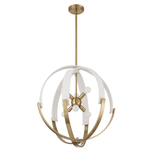 Thesis - 207273A - Six Light Chandelier - Abbey - Brass