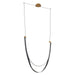 Thesis - 207277A - LED Linear Chandelier - Ayers - Champagne Bronze w/Black/Brown Leather