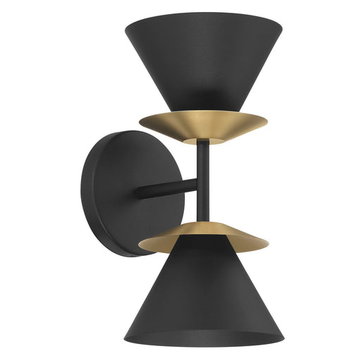 Tremolo LED Wall Sconce Textured Black, Champagne Gold