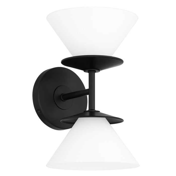 Thesis - 207321A - Two Light Vanity - Tremolo - Matte Black, Champagne Gold