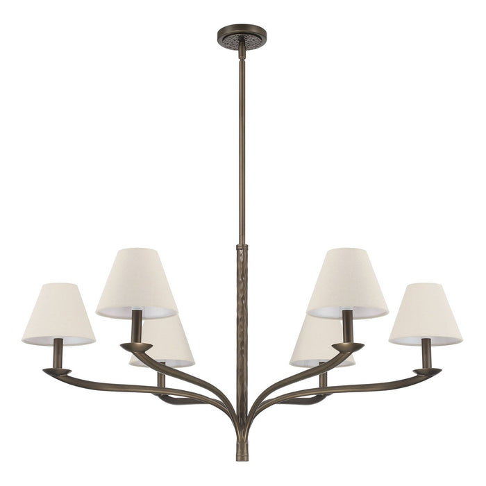 Thesis - 207337A - Six Light Chandelier - Bethany - Forged Bronze