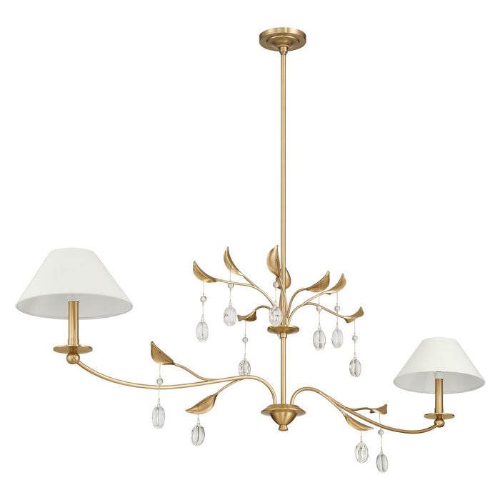 Thesis - 207343A - Two Light Linear Chandelier - Presley - Champagne Gold, Clear