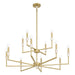 Thesis - 207361A - 12 Light Chandelier - Montclair - Brushed Gold, White