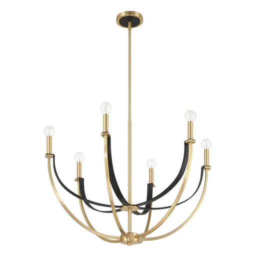 Thesis - 207368A - Six Light Chandelier - Sussex - Champagne Gold, Black