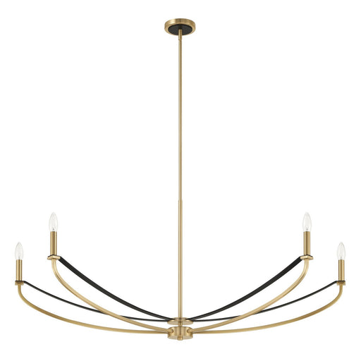 Sussex Four Light Linear Chandelier Champagne Gold, Black