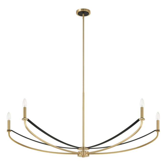Thesis - 207372A - Four Light Linear Chandelier - Sussex - Champagne Gold, Black