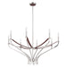 Thesis - 207374A - Eight Light Chandelier - Sussex - Polished Nickel, Dark Brown
