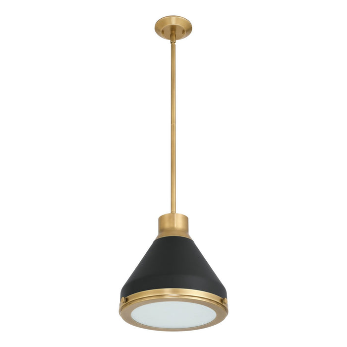 Thesis - 207398A - One Light Pendant - Doyle - Natural Brass, Matte Black