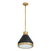 Thesis - 207398A - One Light Pendant - Doyle - Natural Brass, Matte Black