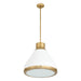 Thesis - 207402A - One Light Pendant - Doyle - Natural Brass, Matte White