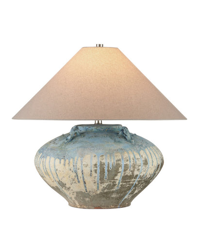 Catania One Light Table Lamp Antique White/Blue Drip