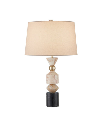 Seguso One Light Table Lamp Natural/Black/Brass