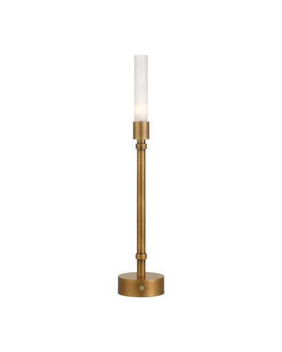 Paseo One Light Table Lamp Polished Antique Brass/Frosted