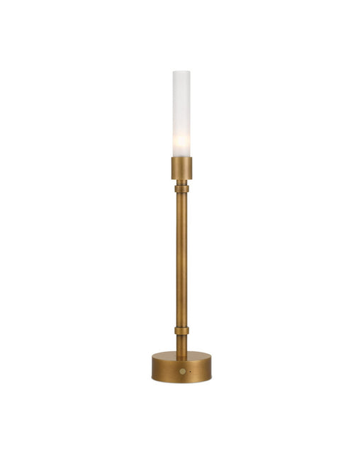 Currey and Company - 6700-0013 - One Light Table Lamp - Paseo - Polished Antique Brass/Frosted