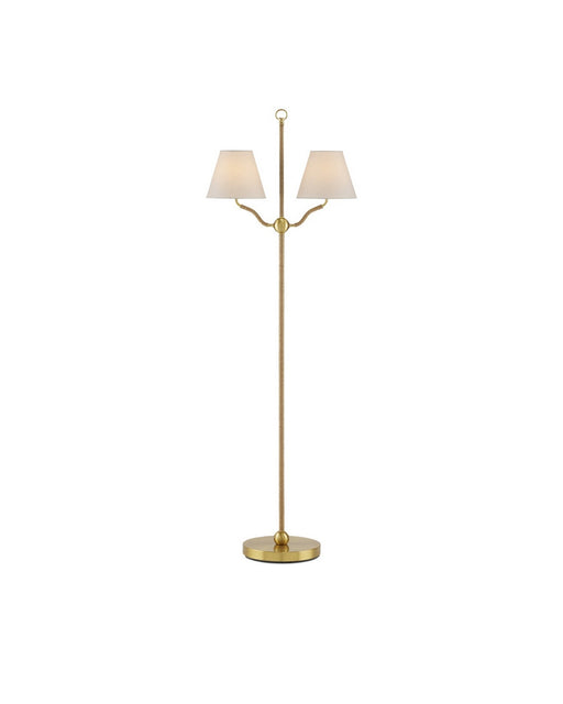 Currey and Company - 8000-0116 - Two Light Floor Lamp - Sirocco - Antique Brass/Natural
