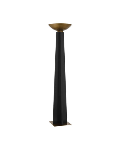 Calyx Torchiere LED Floor Lamp Black/Antique Brass