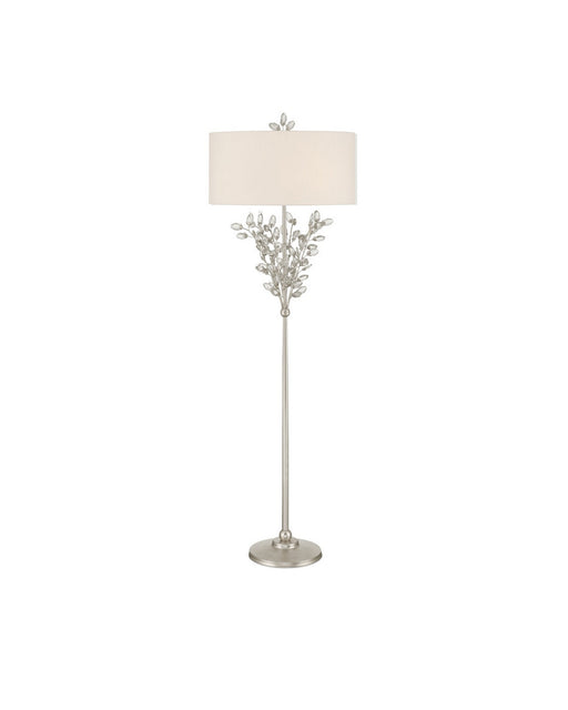 Currey and Company - 8000-0169 - Two Light Floor Lamp - Forget-Me-Not - Clear/Silver Leaf