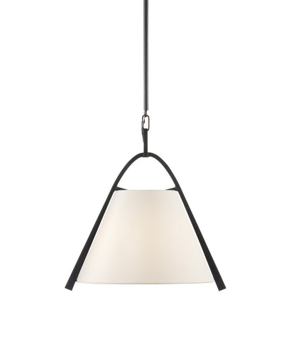 Frey One Light Pendant Satin Black/Off-White