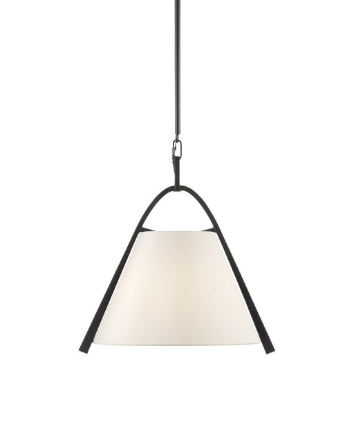 Currey and Company - 9000-0951 - One Light Pendant - Frey - Satin Black/Off-White