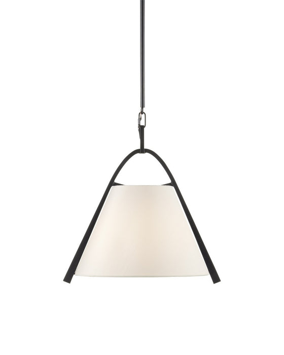 Currey and Company - 9000-0951 - One Light Pendant - Frey - Satin Black/Off-White