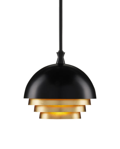 Salviati One Light Pendant Black/Gold Leaf