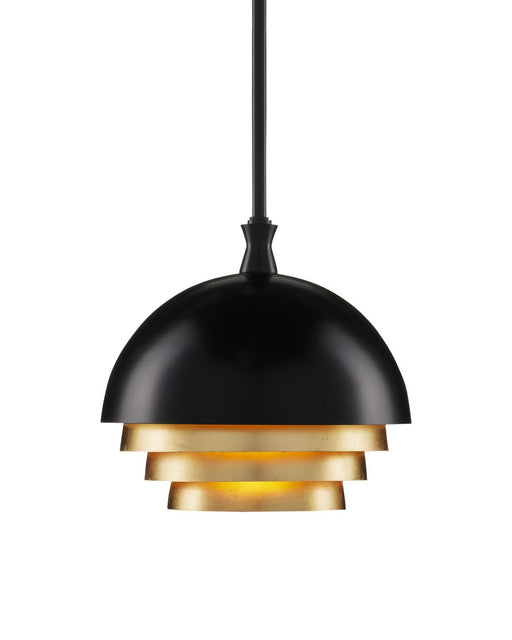 Currey and Company - 9000-0953 - One Light Pendant - Salviati - Black/Gold Leaf