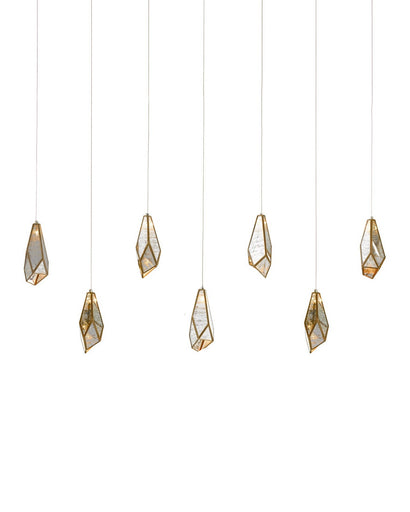 Glace Seven Light Pendant Raj Mirror/Antique Brass/Silver