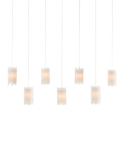 Escenia Seven Light Pendant Frosted White/Silver