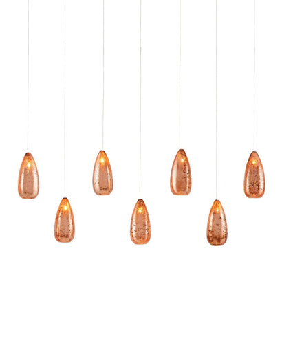 Rame Seven Light Pendant Copper/Silver