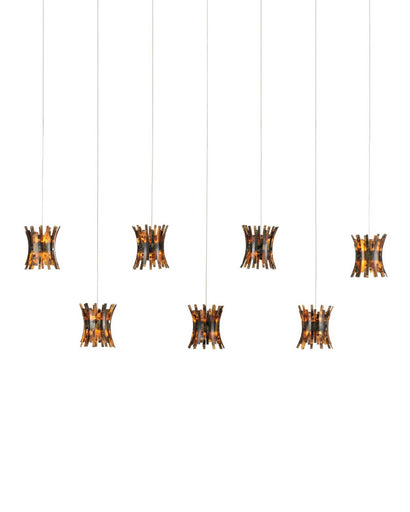 Alsop Seven Light Pendant Brown/Black/Natural/Silver