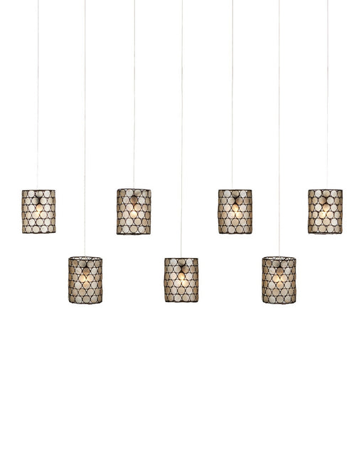 Currey and Company - 9000-1074 - Seven Light Pendant - Regatta - Natural/Cupertino/Silver