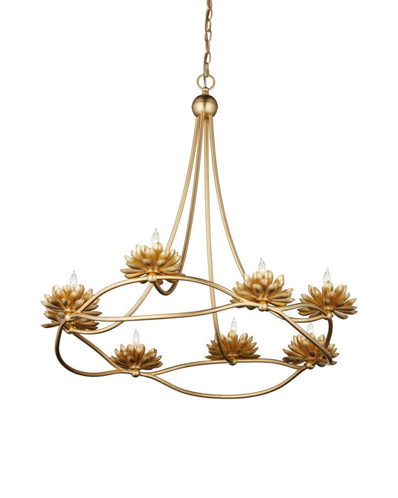 Currey and Company - 9000-1278 - Eight Light Chandelier - Cyrene - Gold Leaf