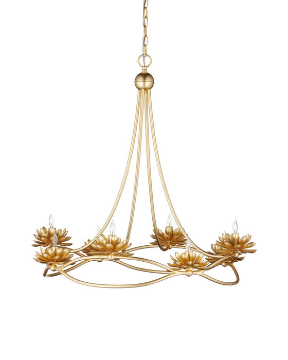 Currey and Company - 9000-1278 - Eight Light Chandelier - Cyrene - Gold Leaf