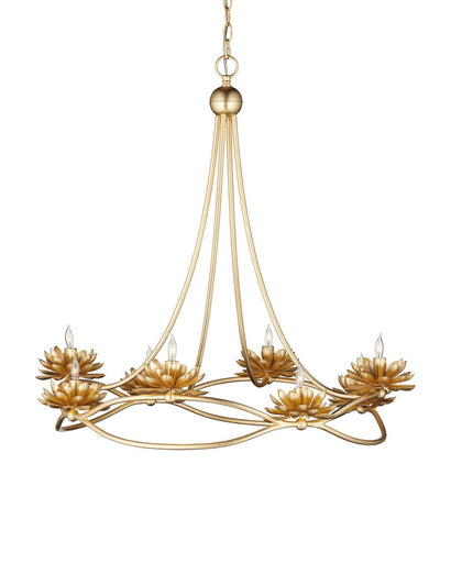 Cyrene Eight Light Chandelier Gold Leaf
