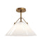 Currey and Company - 9000-1279 - One Light Pendant - Bronwen - Opaque White/Antique Brass