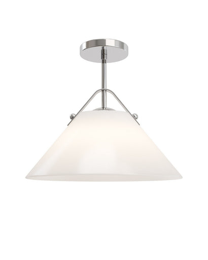 Bronwen One Light Pendant Opaque White/Polished Nickel