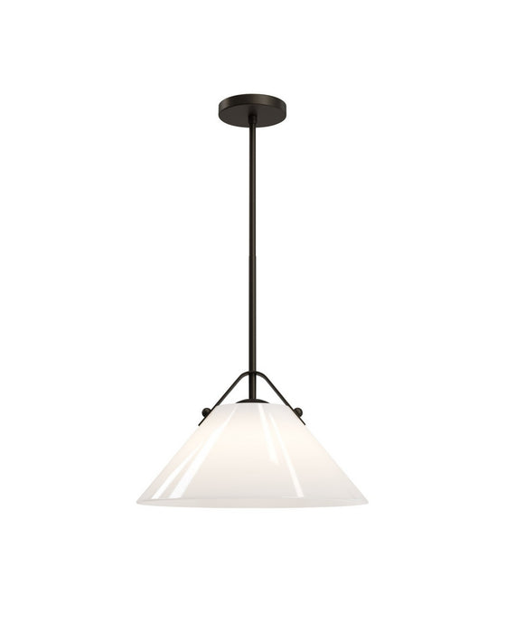 Currey and Company - 9000-1281 - One Light Pendant - Bronwen - Opaque White/Oil Rubbed Bronze