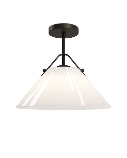 Bronwen One Light Pendant Opaque White/Oil Rubbed Bronze