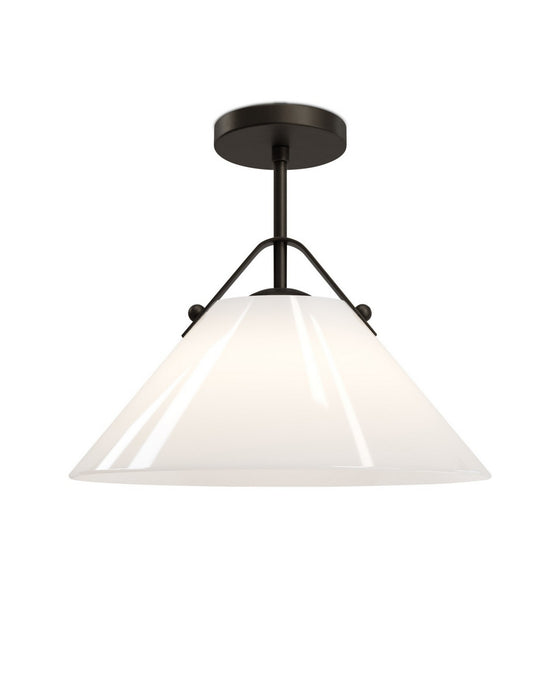 Currey and Company - 9000-1281 - One Light Pendant - Bronwen - Opaque White/Oil Rubbed Bronze