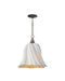 Currey and Company - 9000-1282 - One Light Pendant - Twirl - White/Antique Brushed Nickel