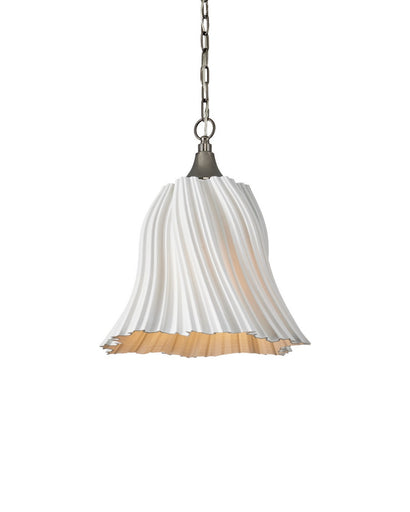 Twirl One Light Pendant White/Antique Brushed Nickel