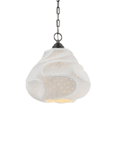 Wintershall One Light Pendant White/Antique Brushed Nickel