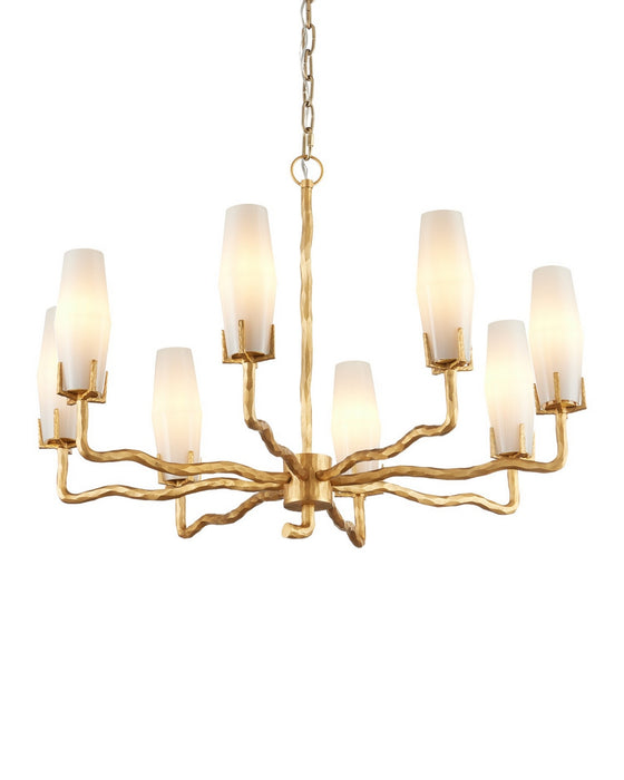 Currey and Company - 9000-1285 - Eight Light Chandelier - Mathilda - White/Matte Gold