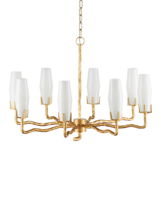 Currey and Company - 9000-1285 - Eight Light Chandelier - Mathilda - White/Matte Gold