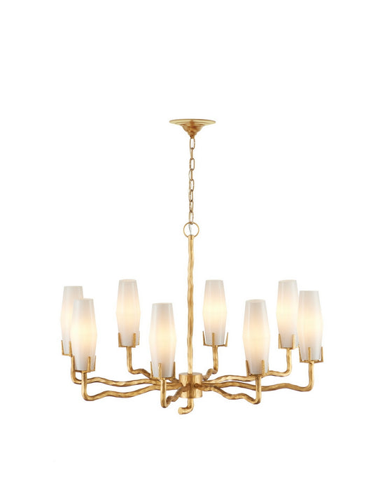 Currey and Company - 9000-1285 - Eight Light Chandelier - Mathilda - White/Matte Gold