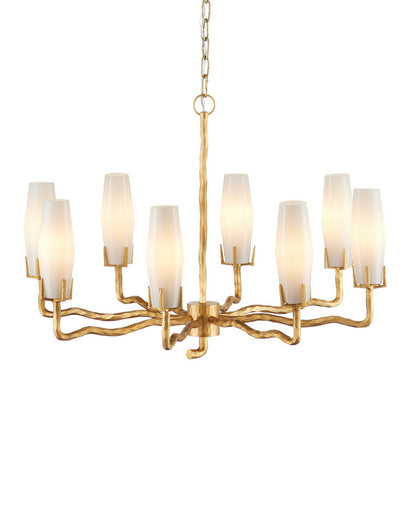 Mathilda Eight Light Chandelier White/Matte Gold