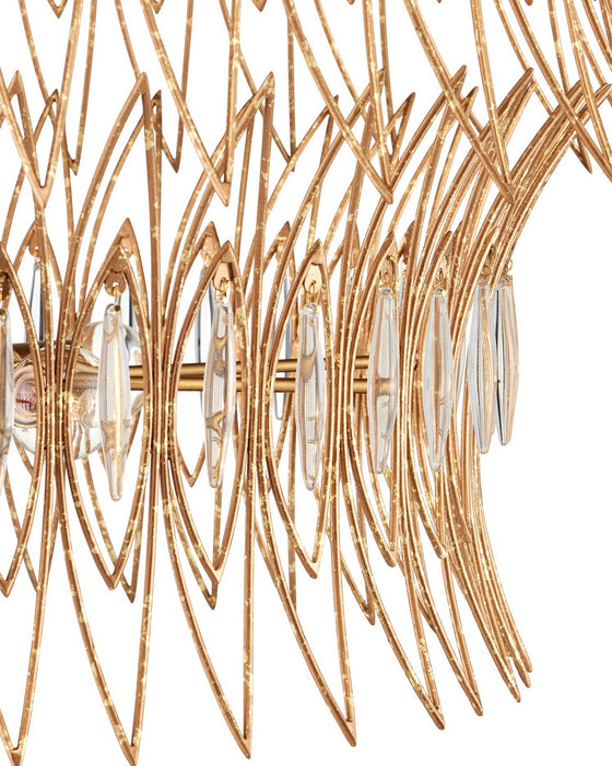 Currey and Company - 9000-1287 - Nine Light Chandelier - Marquise - Clear/Luxor Gold
